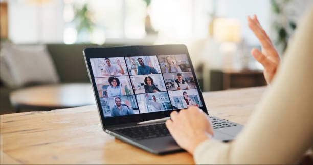 Visioconférence sur un ordinateur portable